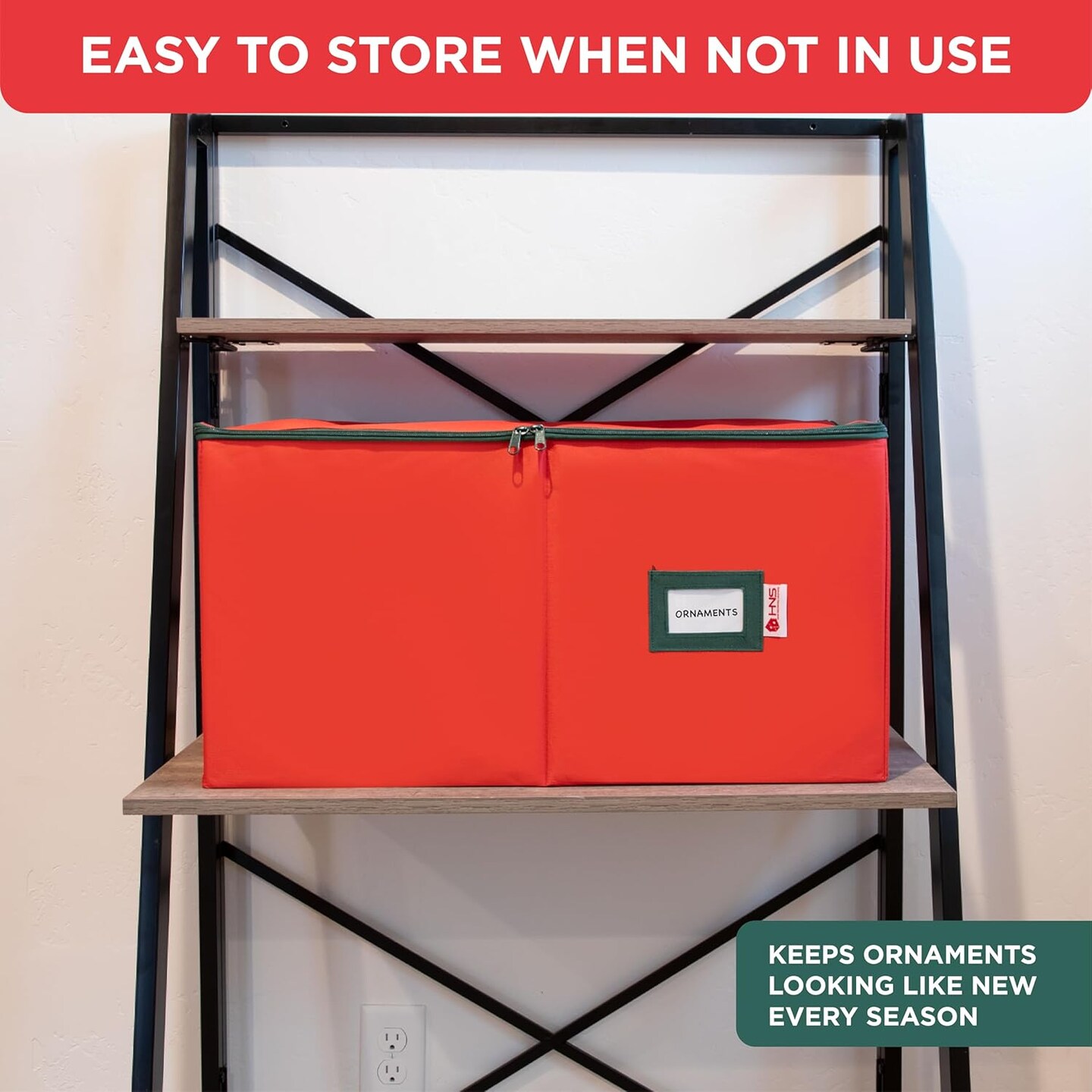 Christmas Ornament Storage Container with Dividers -Box Stores Up to 54-4&#x22; Ornaments, Zippered, Convenient, Adjustable, Heavy Duty 600D, Large Organizer Bin to Protect and Store Holiday D&#xE9;cor