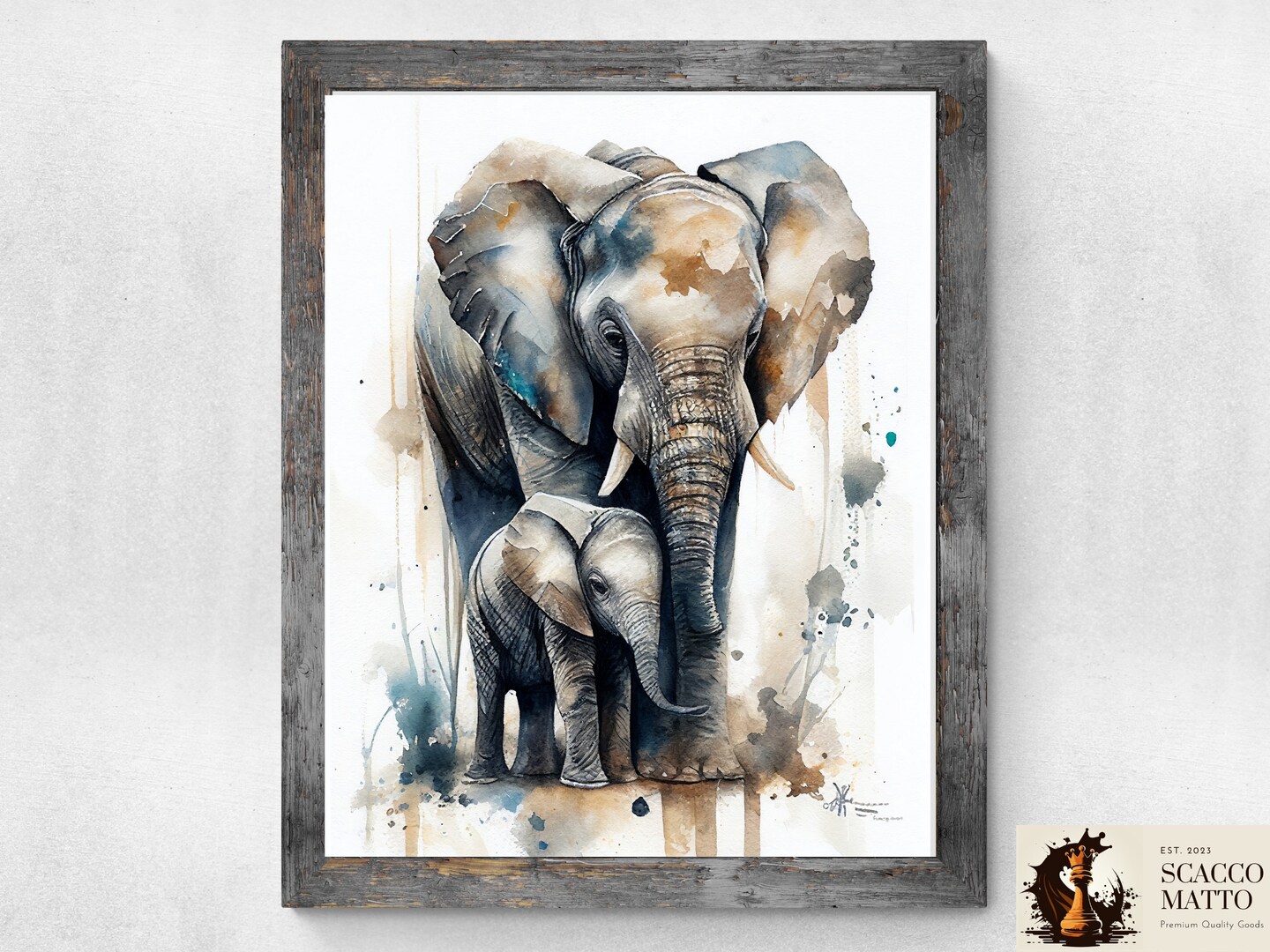 Watercolor African Animals, Watercolor African Landscape, Watercolor Elephant Art, Safari Painting, Gift for Traveler, Watercolor on sale Landscape