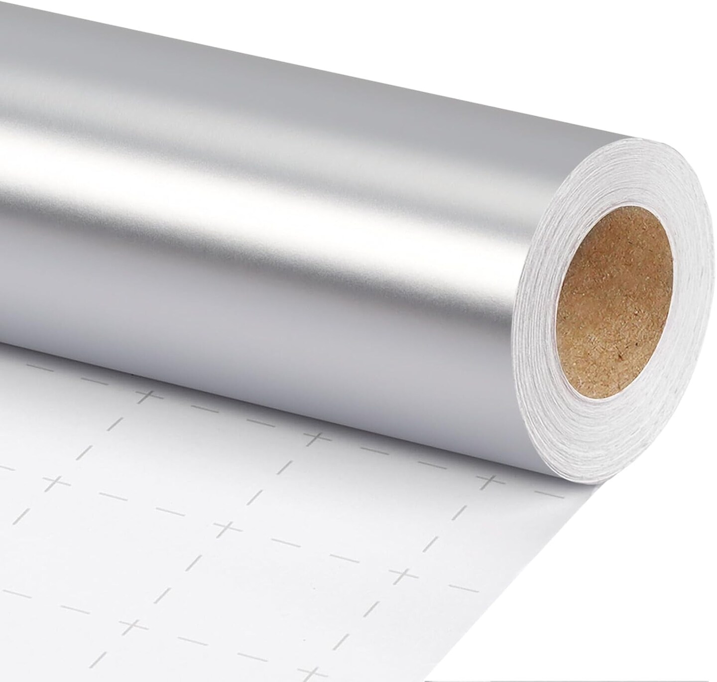 Christmas Wrapping Paper Jumbo Roll with Trim Ribbon 30 Inch X 40 Feet (100 sq. ft. ttl.) Matte Silver Design Perfect for Christmas, Party, Xmas, Holiday Gift Wrap