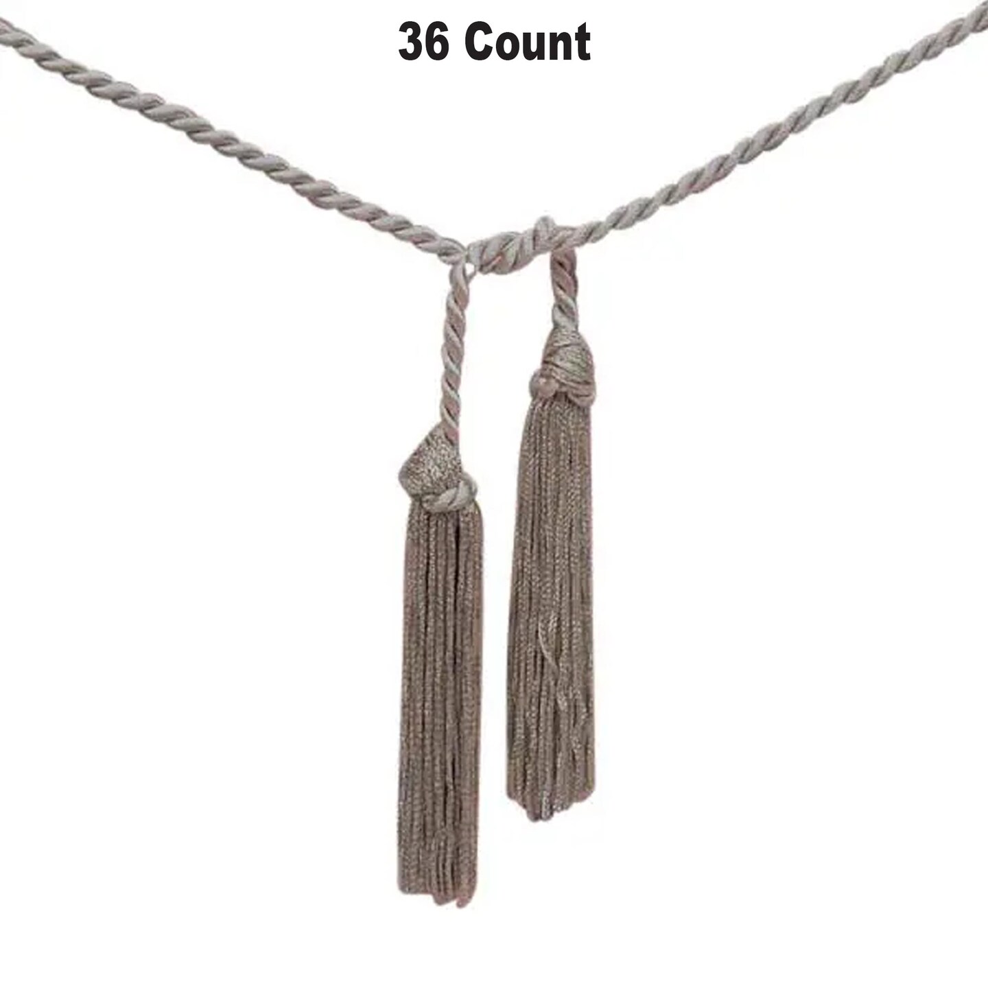Silver Corded Tassels 1/8&#x22; x 33&#x22;