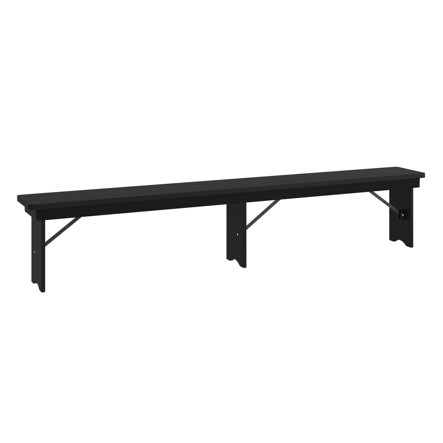 Merrick Lane Tinsley 96&#x22; x 12&#x22; Solid Pine Folding Farmhouse Style Bench