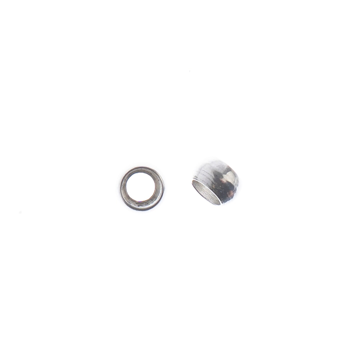 John Bead Stainless Steel Silver Crimp Beads, 50pcs
