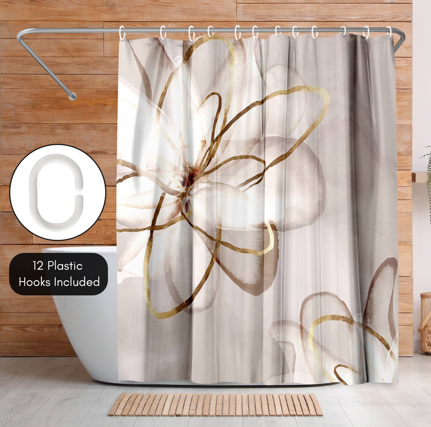 Transparent Beauty I by PI Creative Art Shower Curtain 71&#x22; x 74&#x22;
