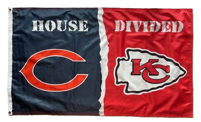 Bears vs Chiefs House Divided Flag 3x5