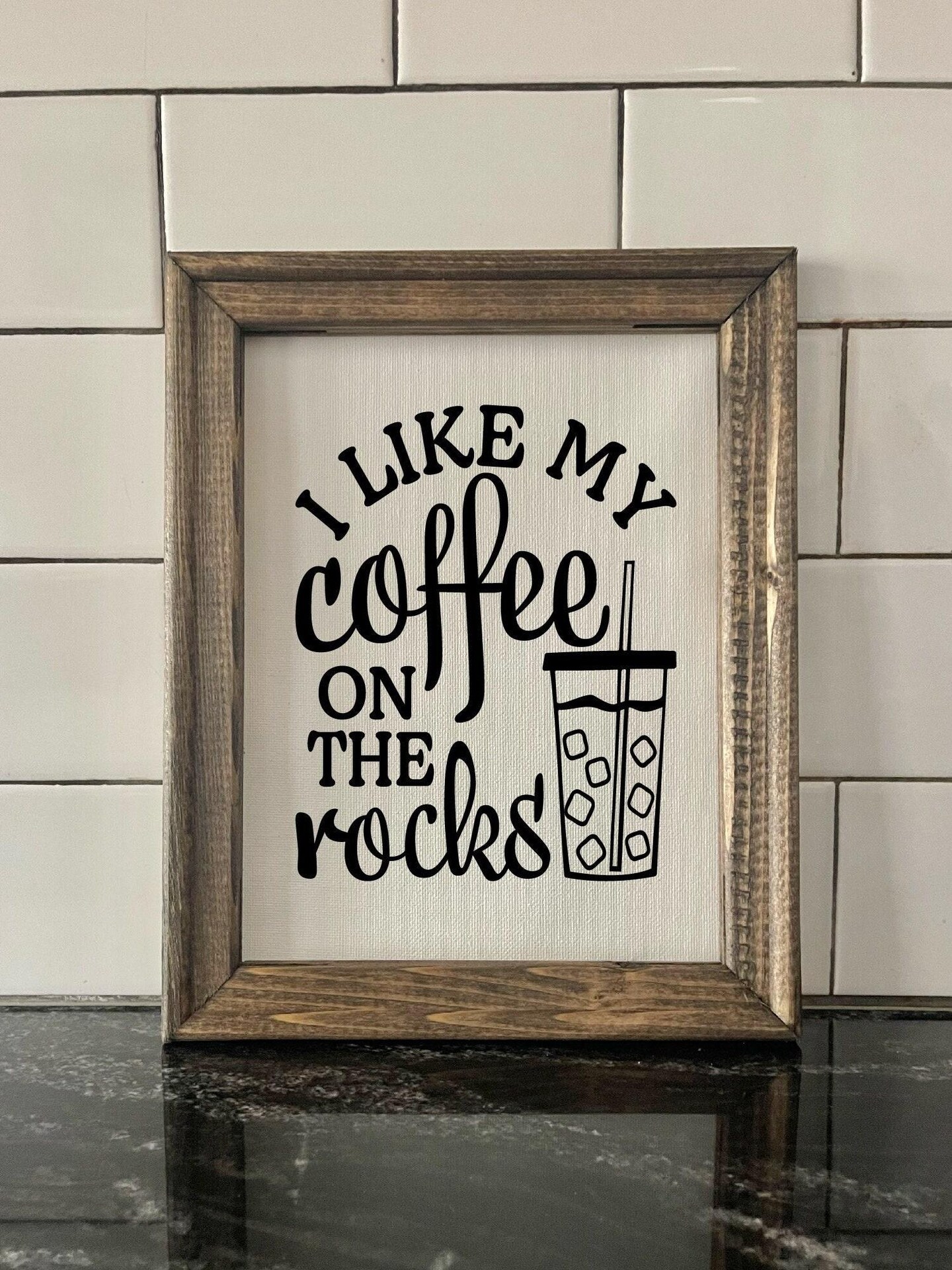 On The Rocks Sign Iced Coffee Humor | I like my Coffee on the Rocks Sign | Coffee House ...