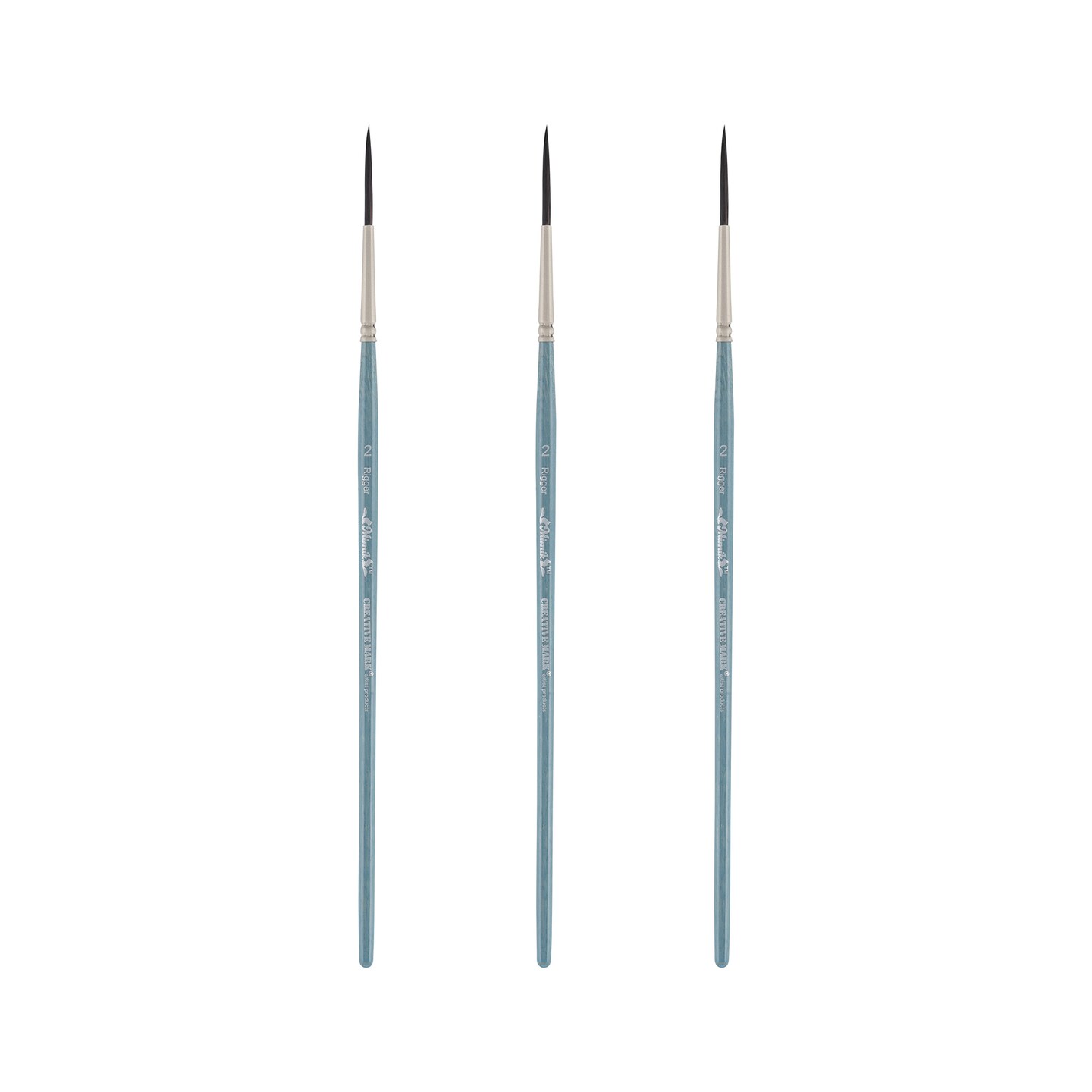 Mimik Professional Watercolor Brushes - Rigger Set of 3 - Synthetic Squirrel Hair - Natural Bristle Artist Brushes for Watercolors, Gouache & Acrylics - Imitates Natural Squirrel and Sable Hair