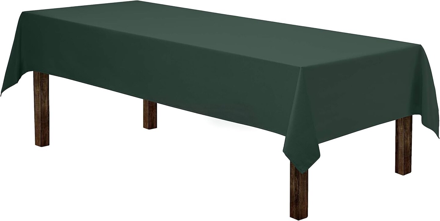 Rectangle Tablecloth - 60 x 126 Inch Hunter Green Table Cloth for 8 Foot Rectangle Table - Heavy Duty Washable Fabric - for 8 Ft Buffet Table, Holiday Party, Dinner, Wedding &#x26; Baby Shower