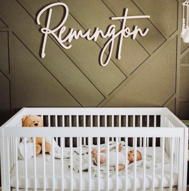 thumbnail image 2 of Custom Wooden Name Sign Cutout, Baby Nursery Signs 2 of 13