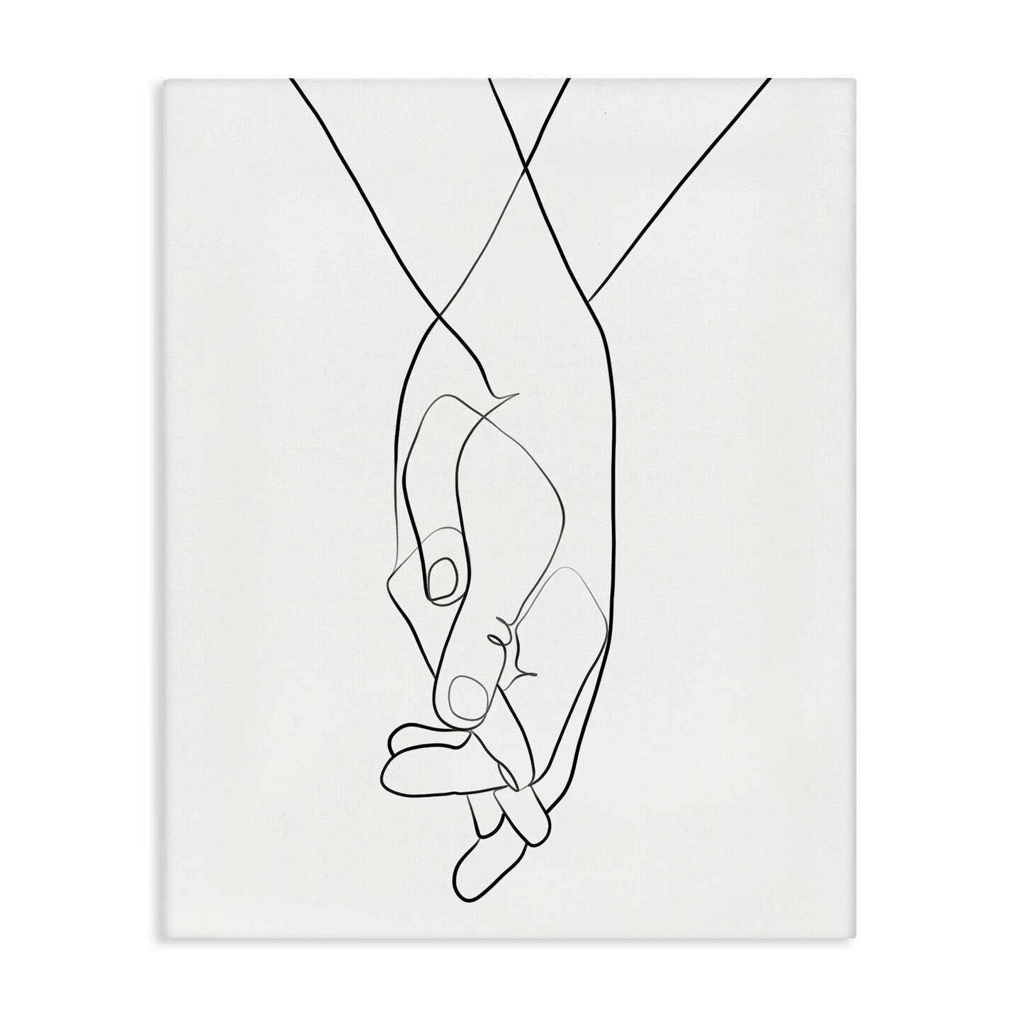 Stupell Industries Hands Intertwined Romantic Linework Canvas Wall Art ...