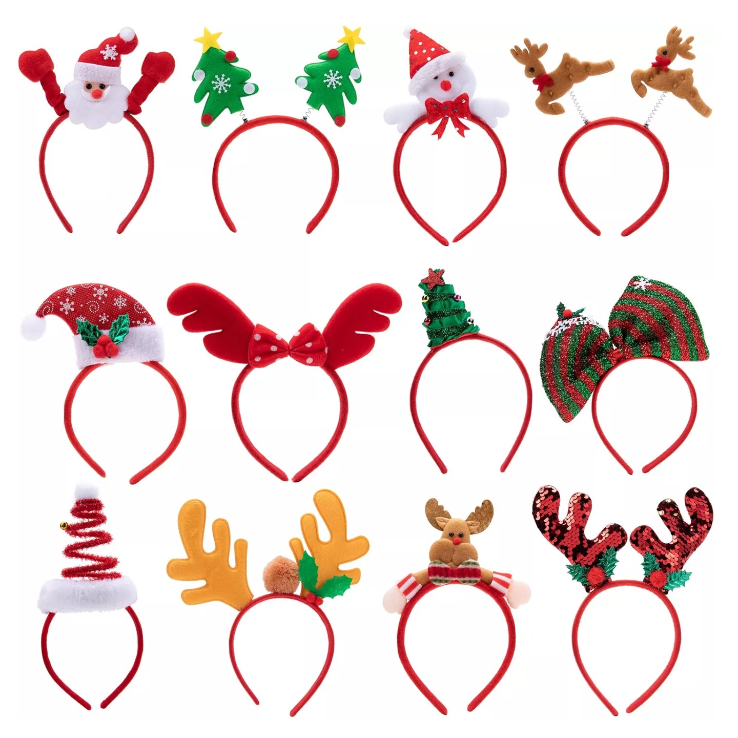 Kitcheniva 12 Pcs Assorted Design Headbands Christmas Headwear