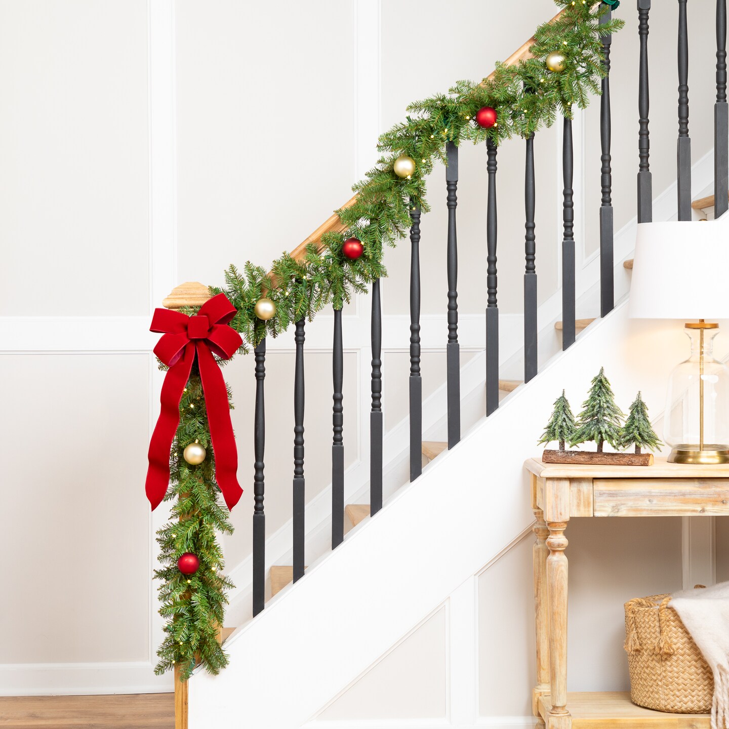 Northlight Pre-Lit Northern Pine Artificial Christmas Garland - 9&#x27; x 10&#x22; - Warm White LED Lights