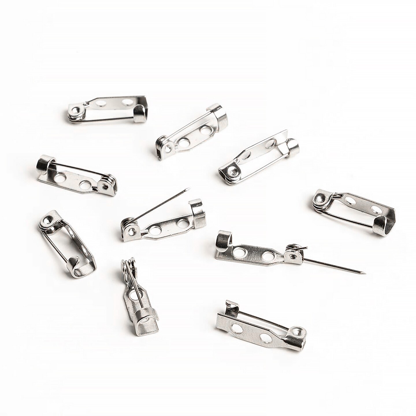 John Bead Stainless Steel Silver Bar Pins