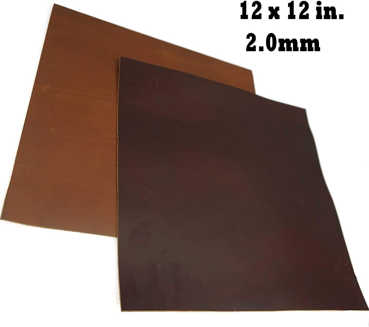 Brown Tooling Leather Square 5-6 oz. (2.0-2.4mm) Thickness Size 12&#x22;x48&#x22; Cowhide Leather for Crafts Tooling Sewing Hobby Workshop Crafting