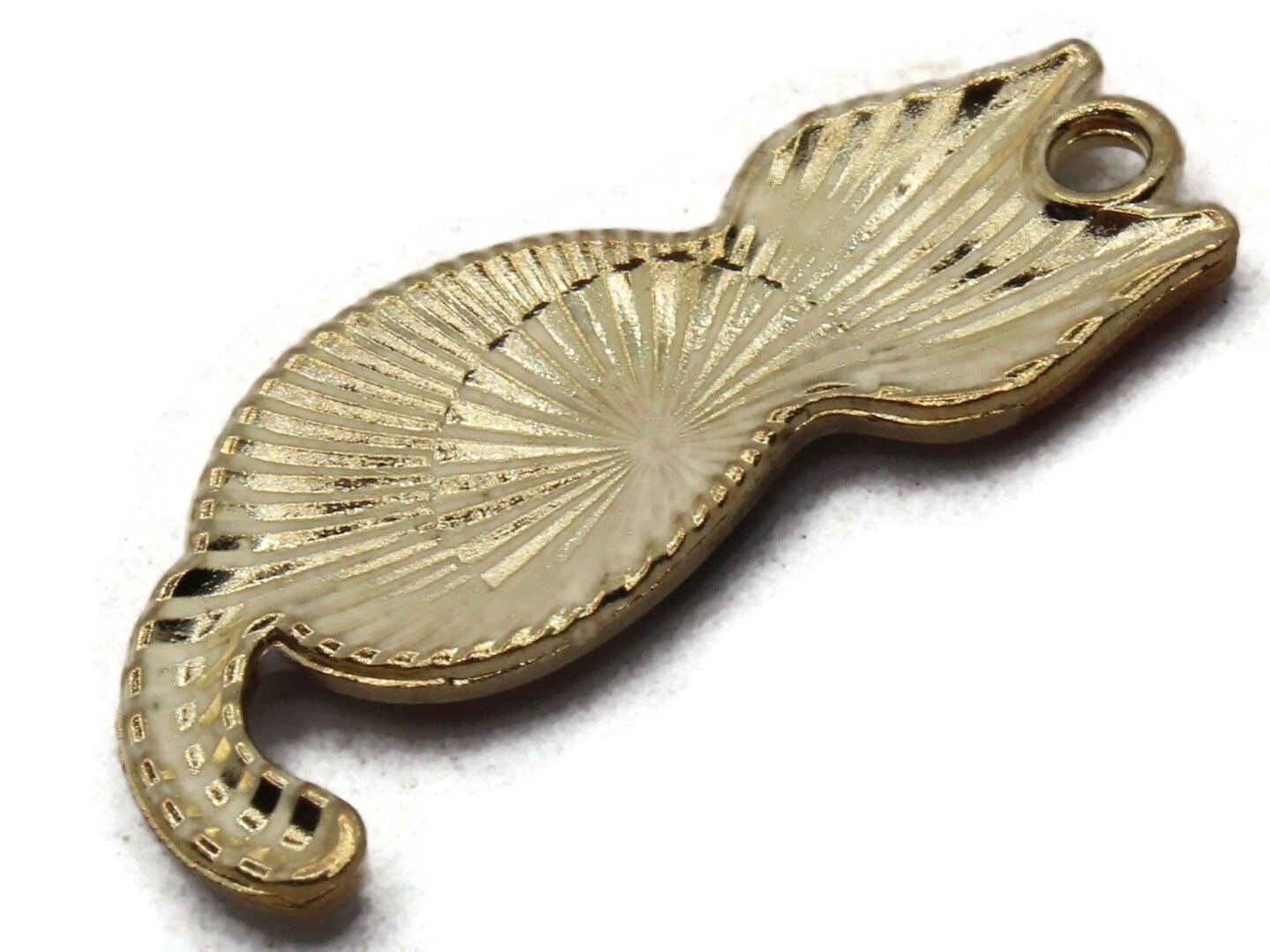 30mm Brown Striped Cat Gold Metal and Enamel Pendant