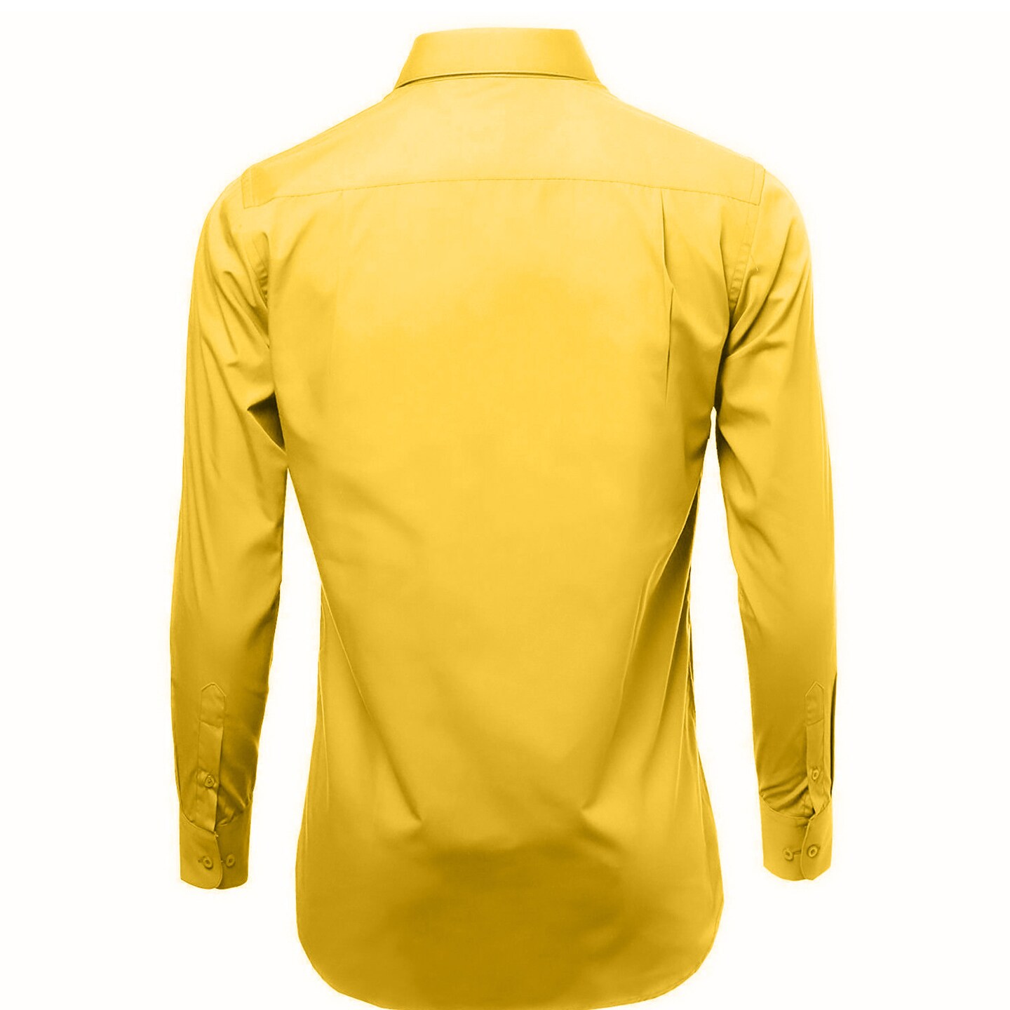 Yellow Slim Fit Long Sleeve Collared Shirt