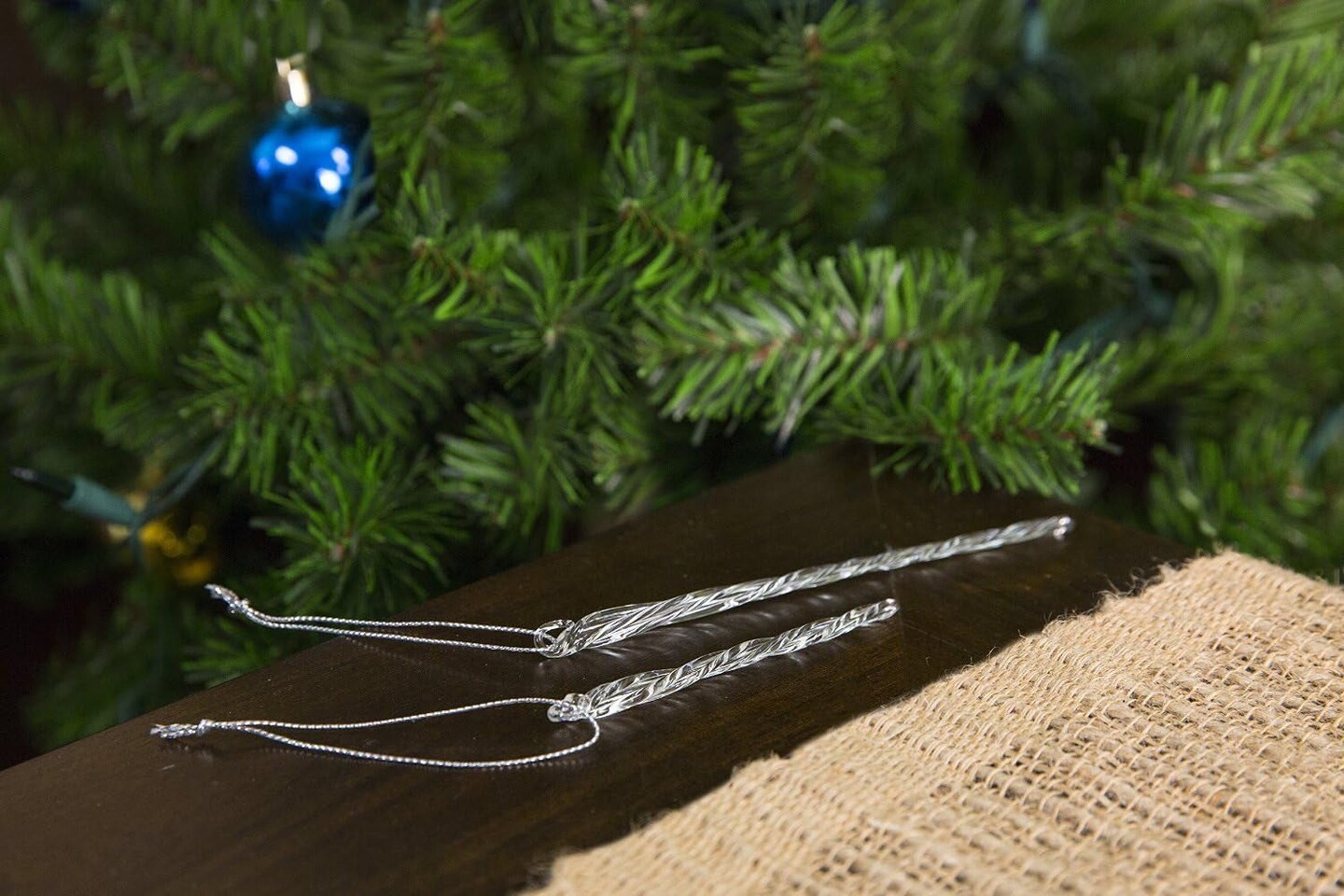 3-1/2-Inch-5-1/2-Inch Clear Glass Icicle Ornament Set of 24 Pieces (1)