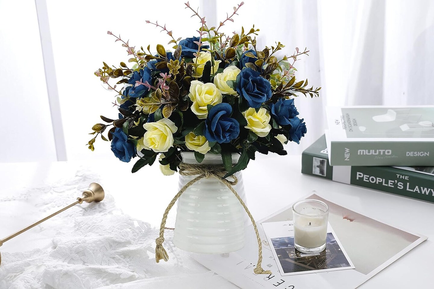 Arrangements for Table Decor Table Centerpieces for Dining Room-Navy Blue