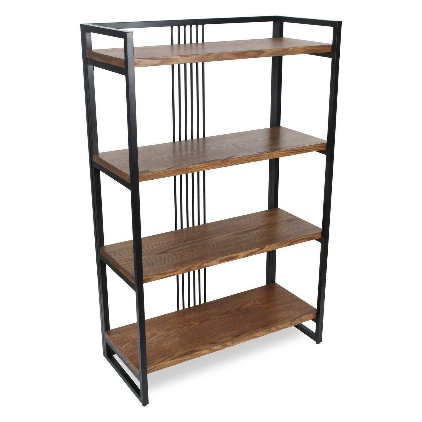 Contemporary Home Living 4-Tier Handmade Display Shelf - 47.25" - Brown and Black