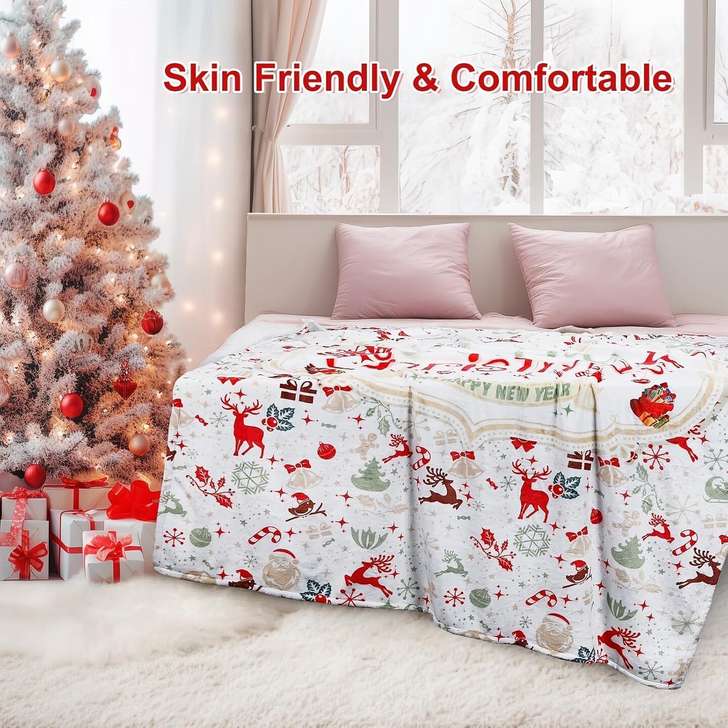Soft Christmas Throw Blanket Gifts for Women Men Kids, for Mom, Dad, Grandma, Daughter, Son, Sister, Brother, Best Friend, Christmas Blankets and Throws, 60 x 50