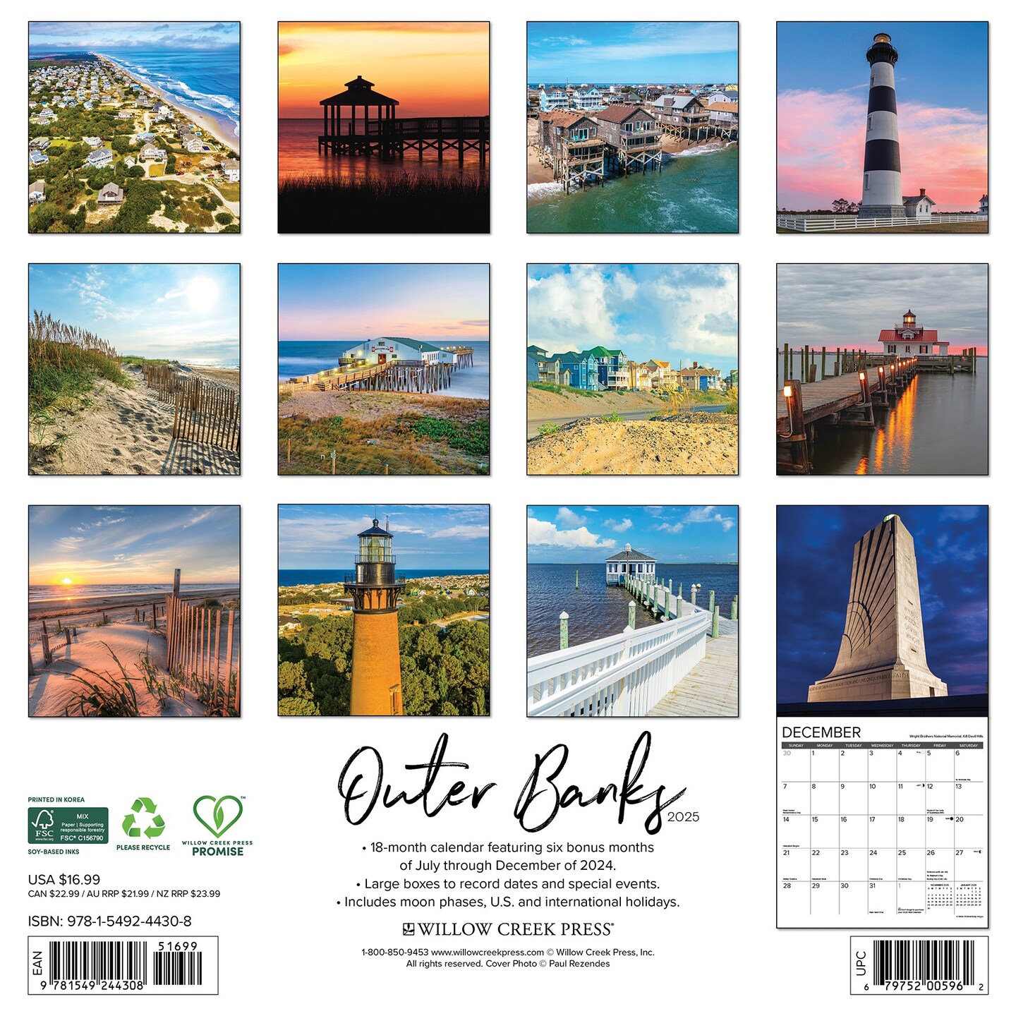 Outer Banks 2025 Wall Calendar