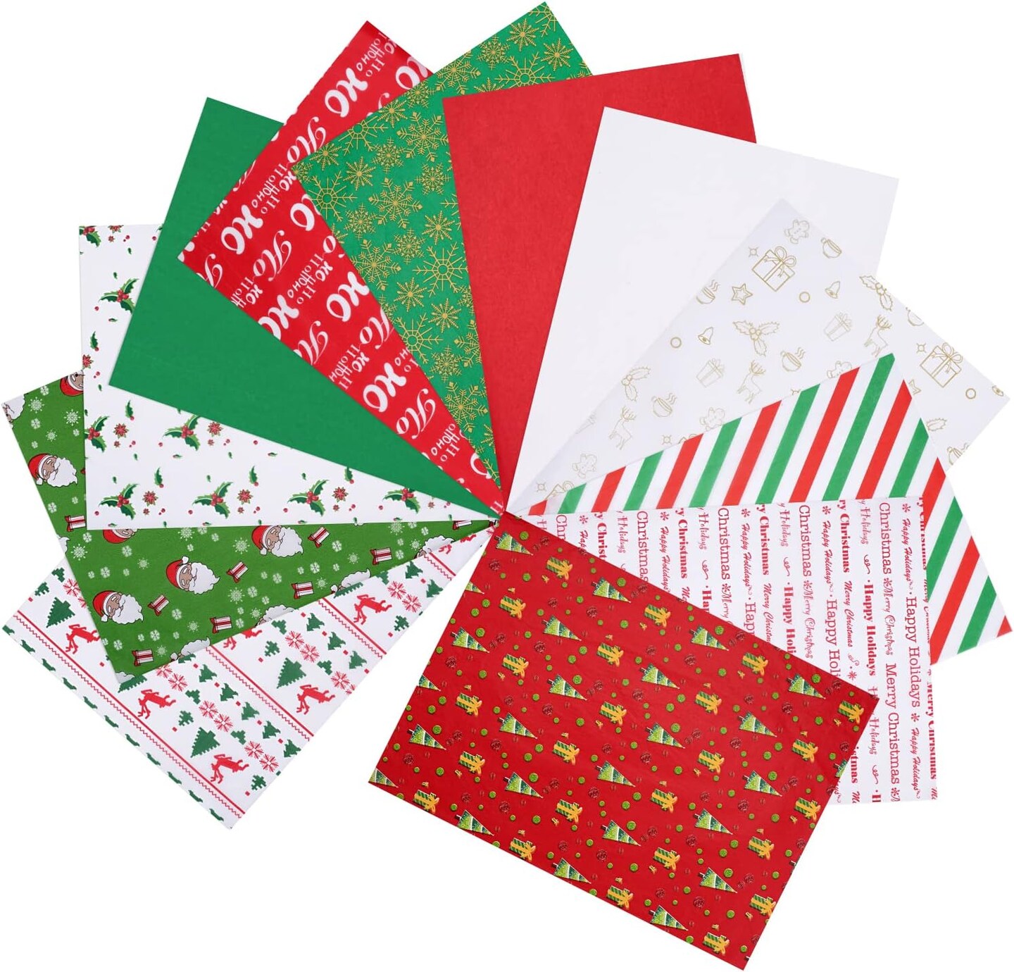 Christmas Tissue Paper, 180 Sheets 19.7&#x22; x 19.7&#x22; Xmas Wrapping Paper in 12 Different Designs Christmas Series Tissue Paper Bulk for Gift Wrapping Wine Bottles DIY Crafts Decor