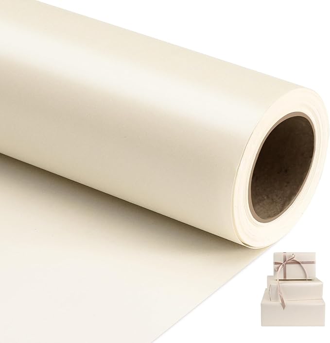 Off White Matte Wrapping Paper,Solid Color Pearly-Lustre Paper,Gift Wrapping Paper,Perfect for Christmas,Valentine's Day,Birthday,Baby Shower (17 Inches