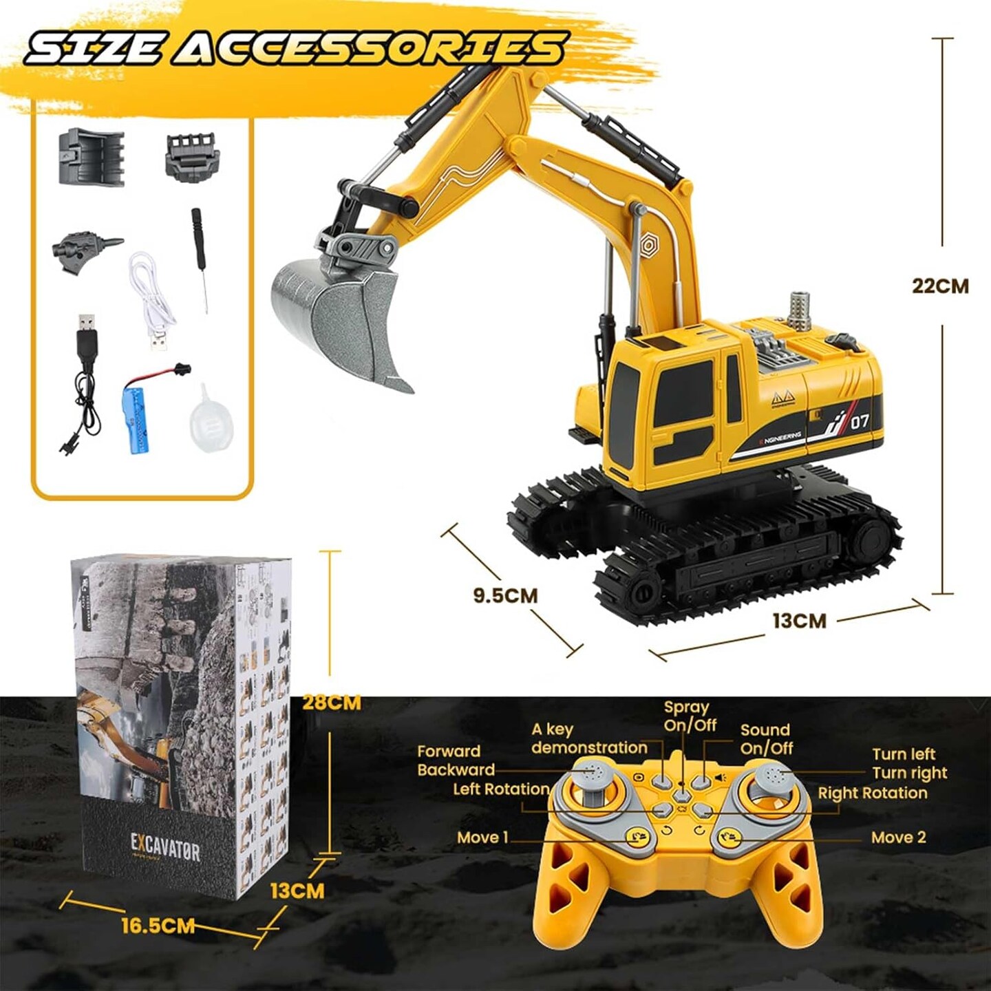 Remote Control Excavator Toy for Kids Adults RC Construction Vehicles Toys for Boy Outdoor Toys for Kids Birthday