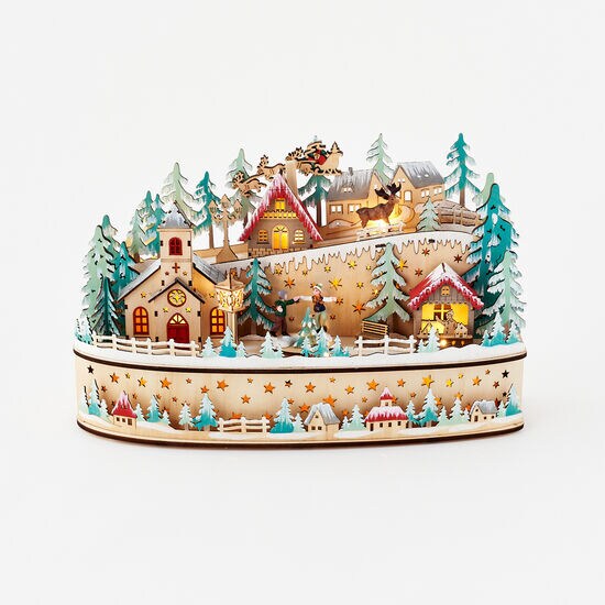 Bavarian Christmas Village - Wooden Mountain Hamlet