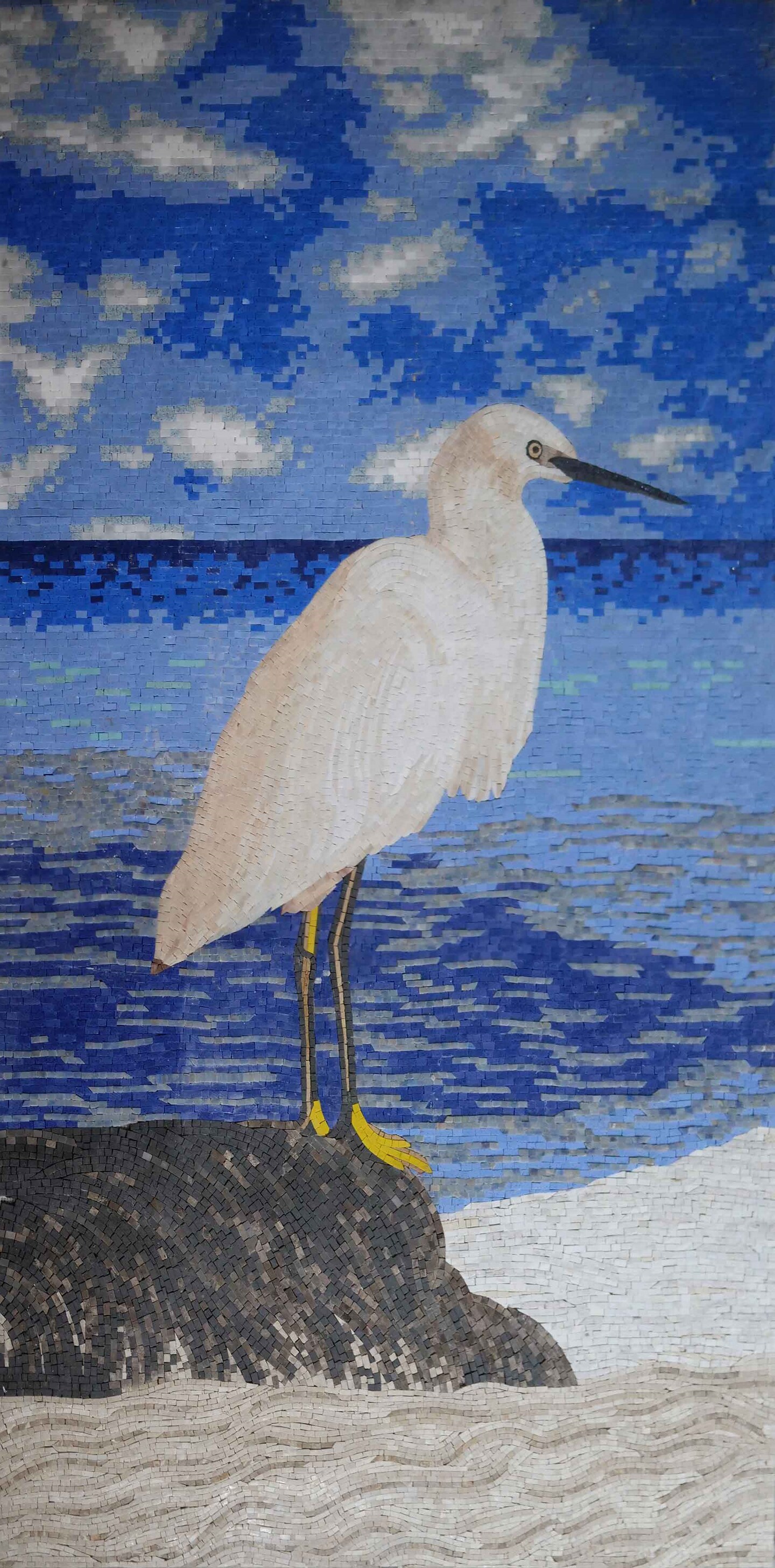 product name is Custom Mosaic Art - Aquatic Egret Bird
