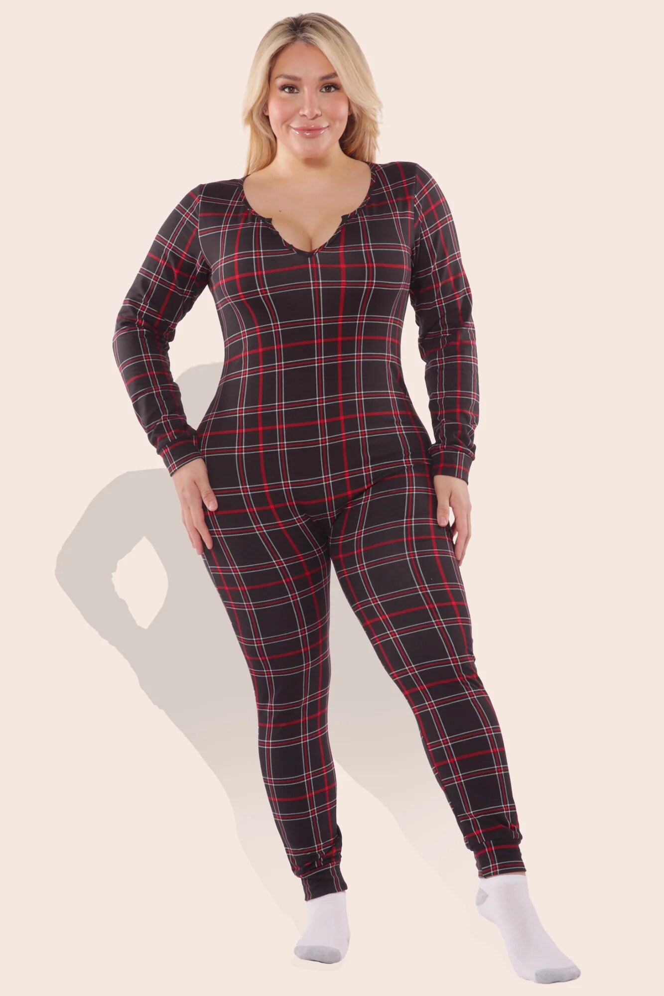 Women's Plus Size Holiday Print Fleece Sleepwear Set