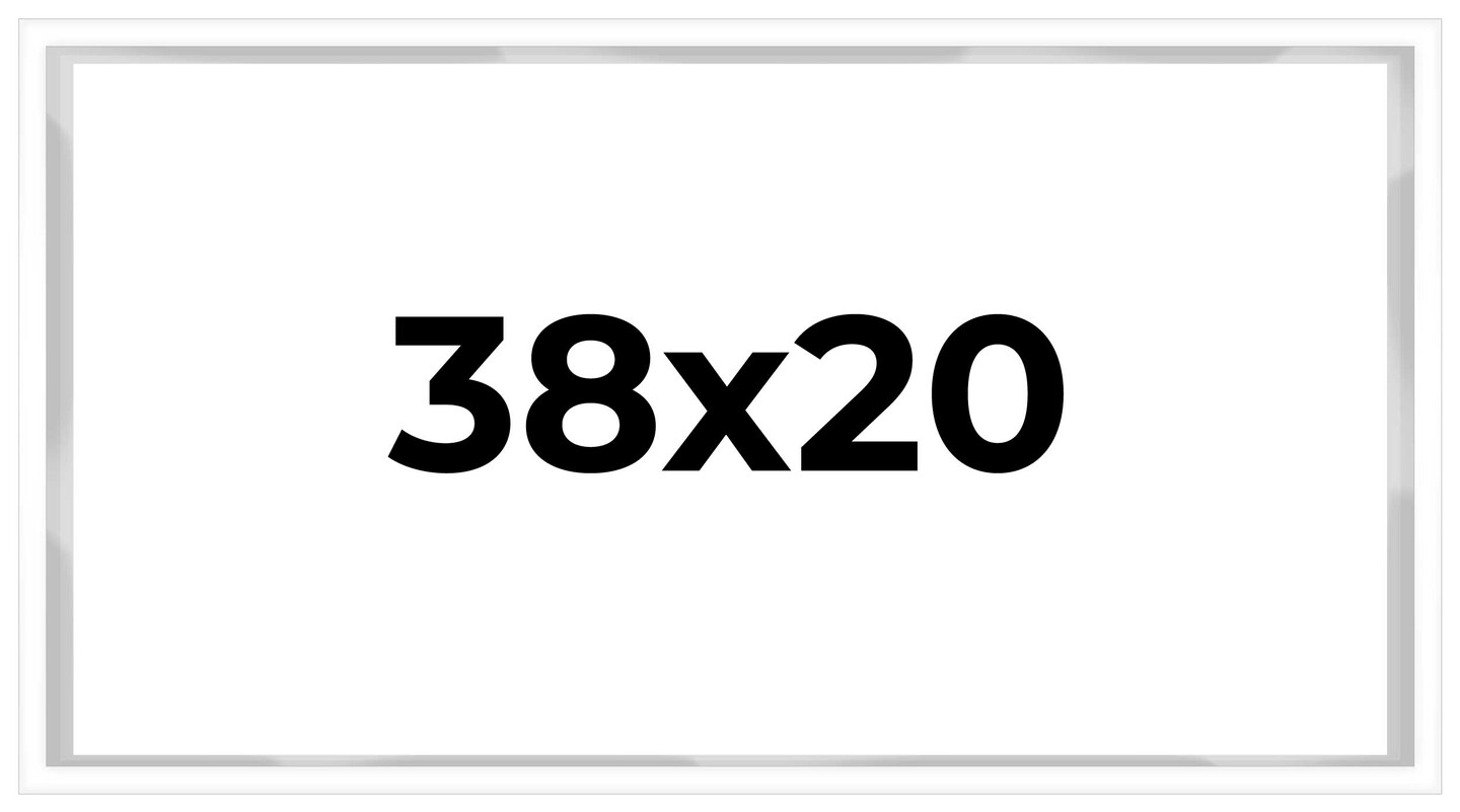 38x20 Shadow Box 3/4" Depth White Picture Frame - UV Acrylic, Backing, Hanging Hardware