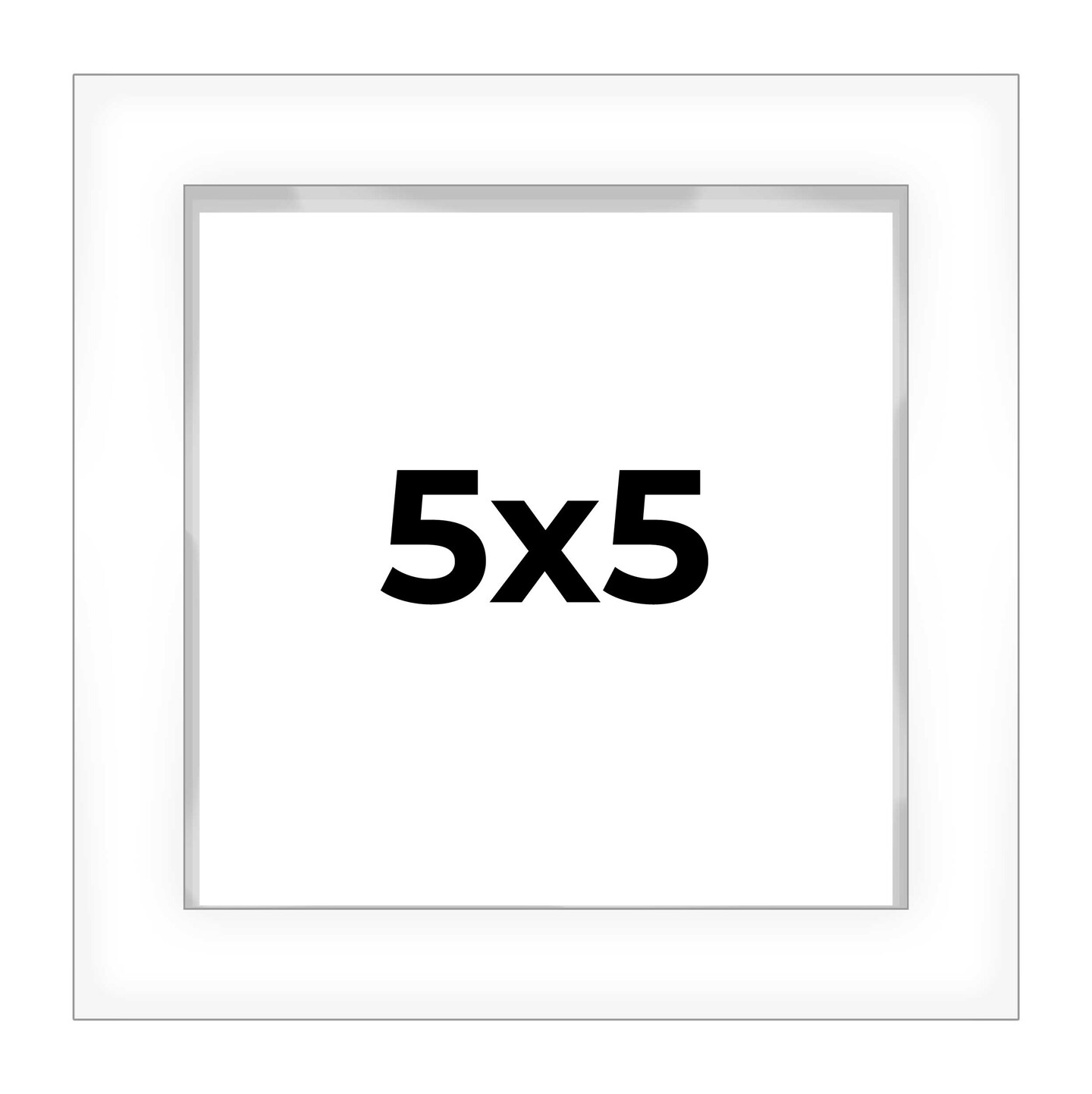 Square Shadow Box 3/4" Depth White Picture Frame - UV Acrylic, Backing, Hanging Hardware