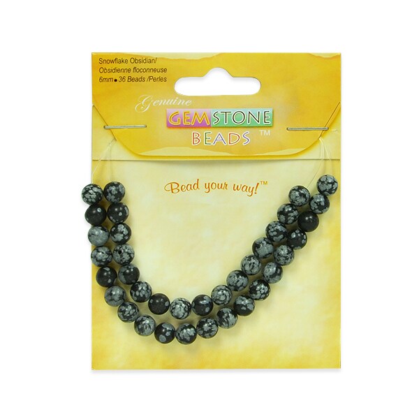Snowflake Obsidian Beads Pack of 36
