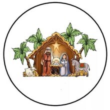 Kitcheniva Nativity Christmas Envelope Seal Label Stickers Glossy/Matte 1.5&#x22; to 3&#x22;