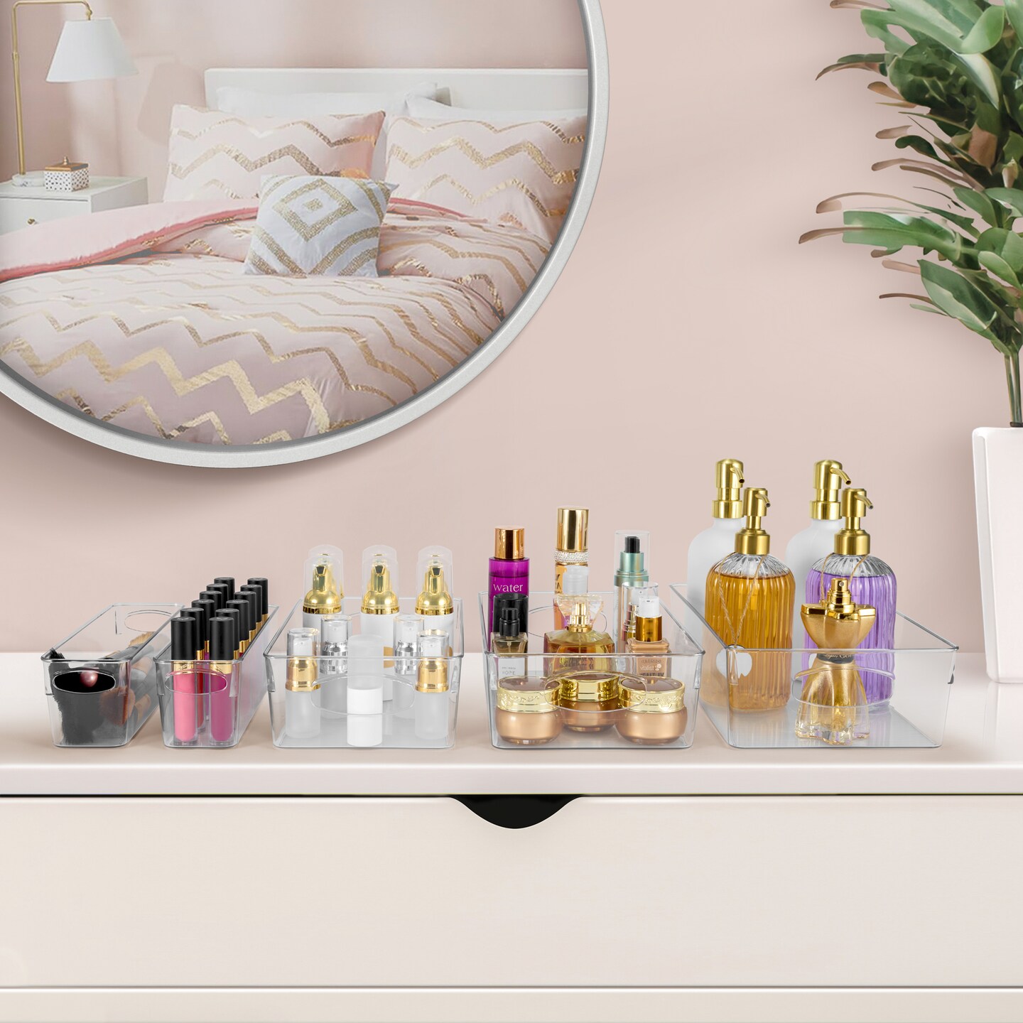 Sorbus 20 Pack Clear Plastic Storage Bins for Shelves with Handle