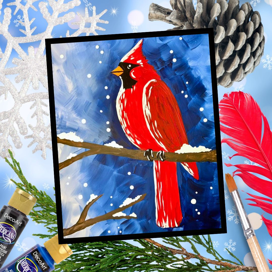 Winter Cardinal Paint Party