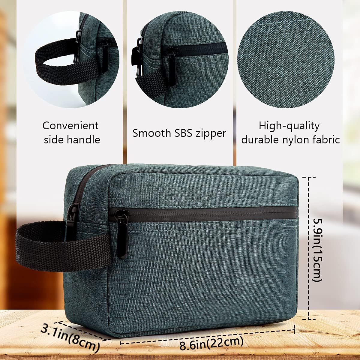 Travel Toiletry Bag for Women and Men, Water-resistant Shaving Bag for Toiletries Accessories, Foldable Storage Bags with Divider and Handle for Cosmetics Toiletries Brushes Tools (Gray)