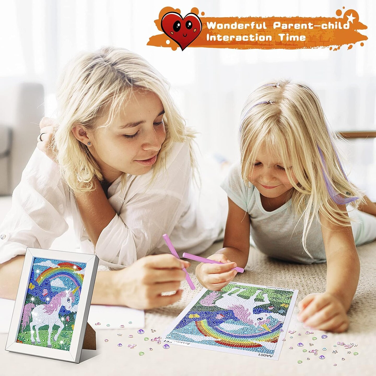 Diamond Art for Kids with Frames, Mosaic Gem Sticker Art Projects Kits, Holiday Crafts Supplies Gifts for Girls Boys Ages 6 7 8 9 10 11 12