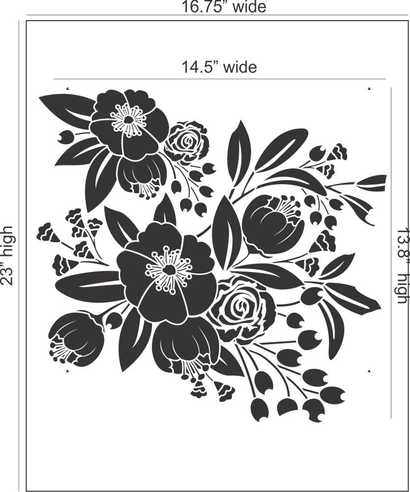 Watercolor Floral Wall Stencil