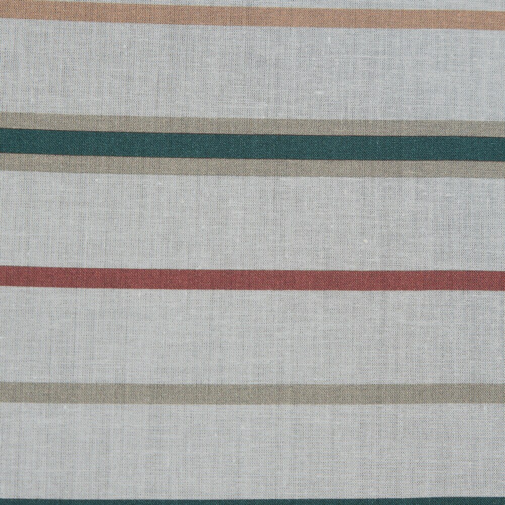 1 Yard Cotton Voile Fabric Red Green and White Stripes Purity of Growth Print Fabric