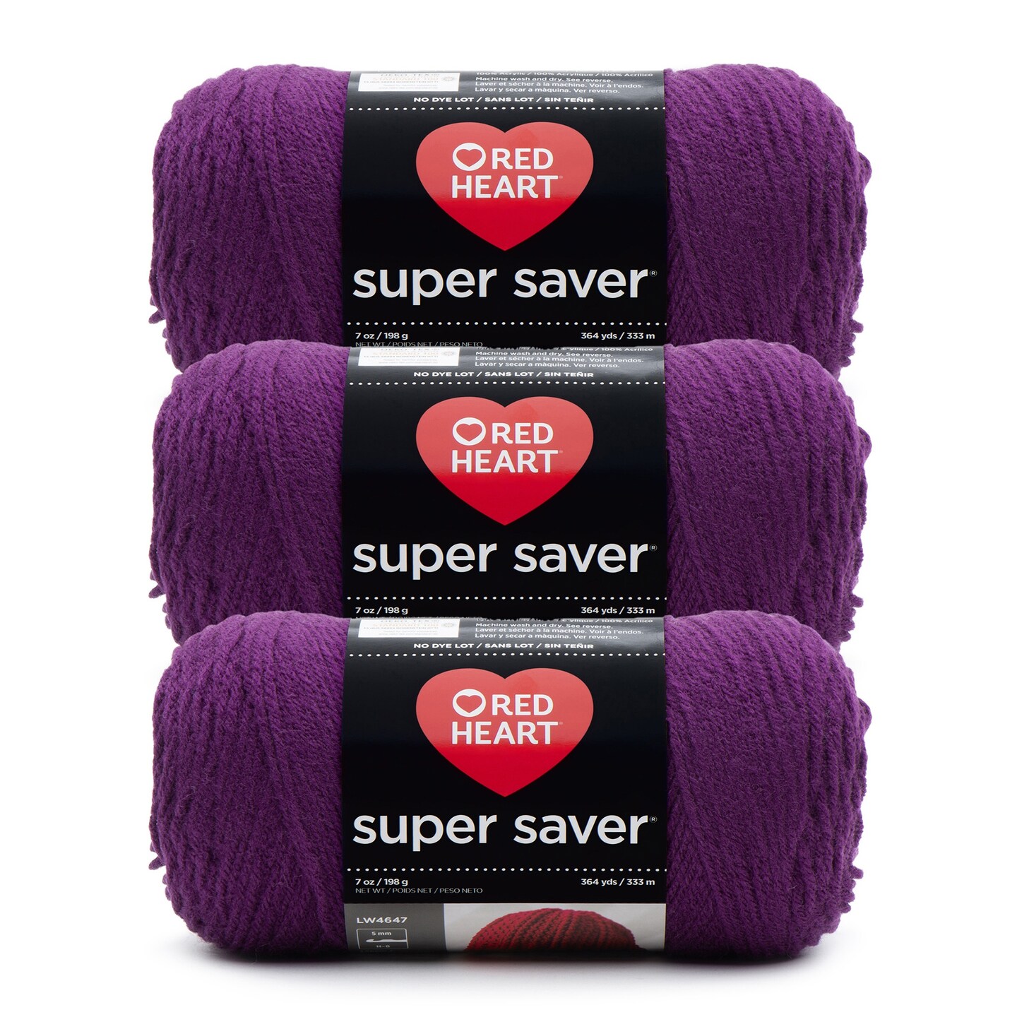 Red Heart Super Saver Yarn 24 Pack-Dark Orchid | Michaels