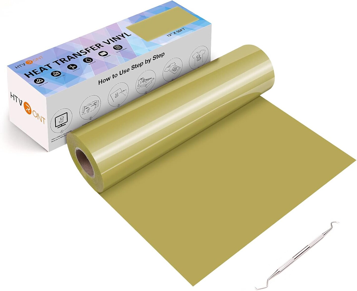 Gold Heat Transfer Vinyl HTV Roll - 12