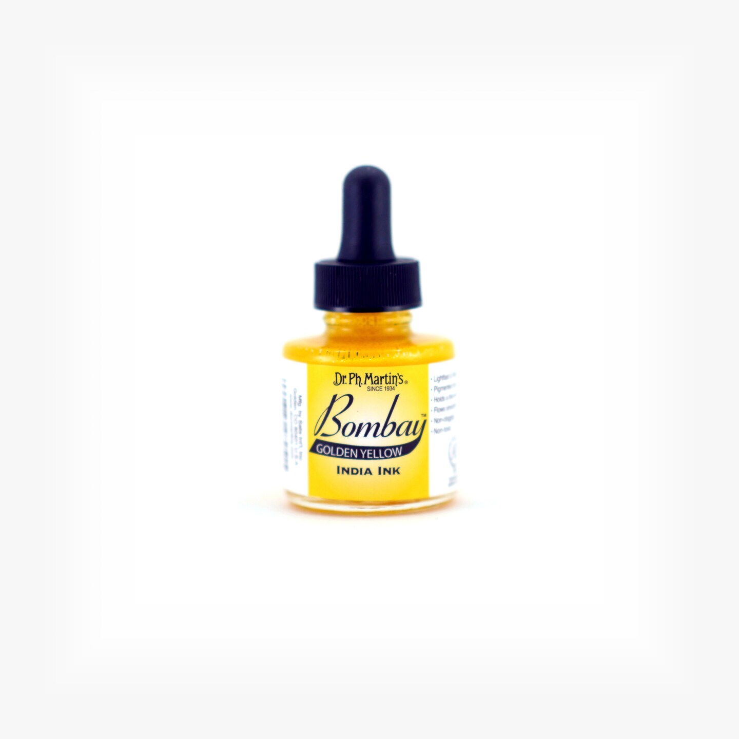 Dr. Ph. Martin's® Bombay India Ink, 1.0 US fl oz, 13BY Golden Yellow, 1 Bottle