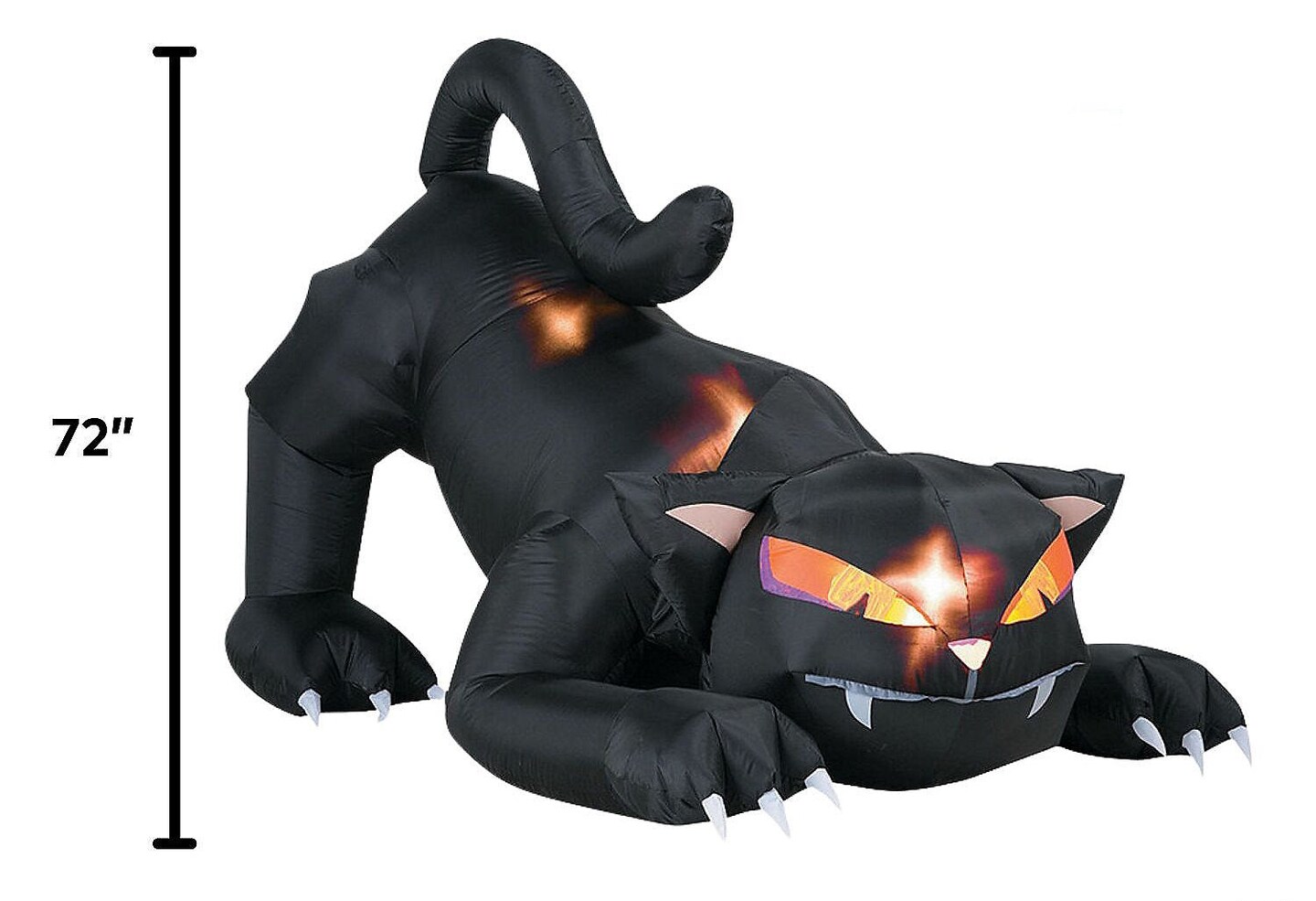 72&#x22; Animatronics Inflatable Black Cat With Turning Head Halloween Decoration