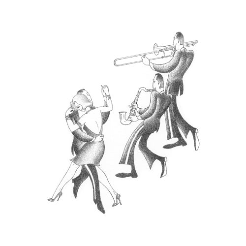 Swing to the Music by Roger Vilar Wall Art Décor 11 x 11 Art Print