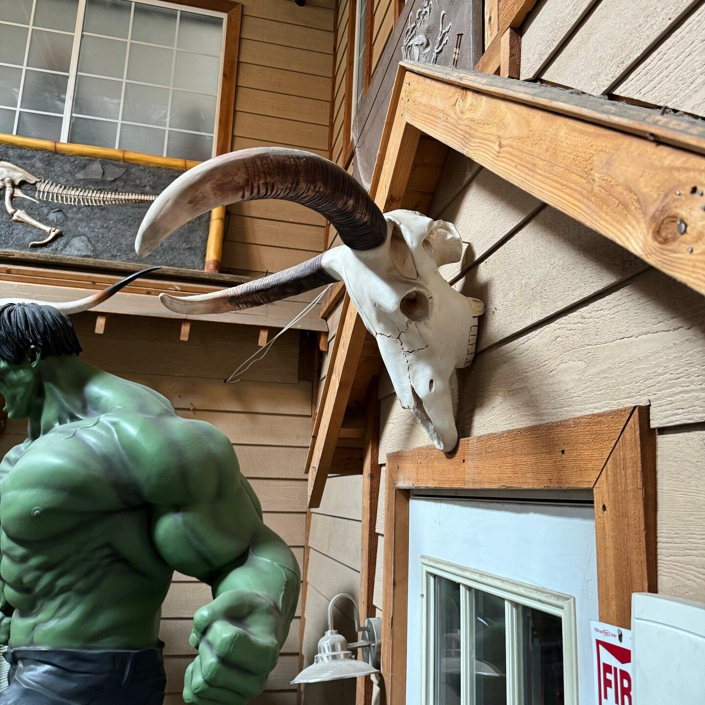Small Bull Skull Life Size Statue