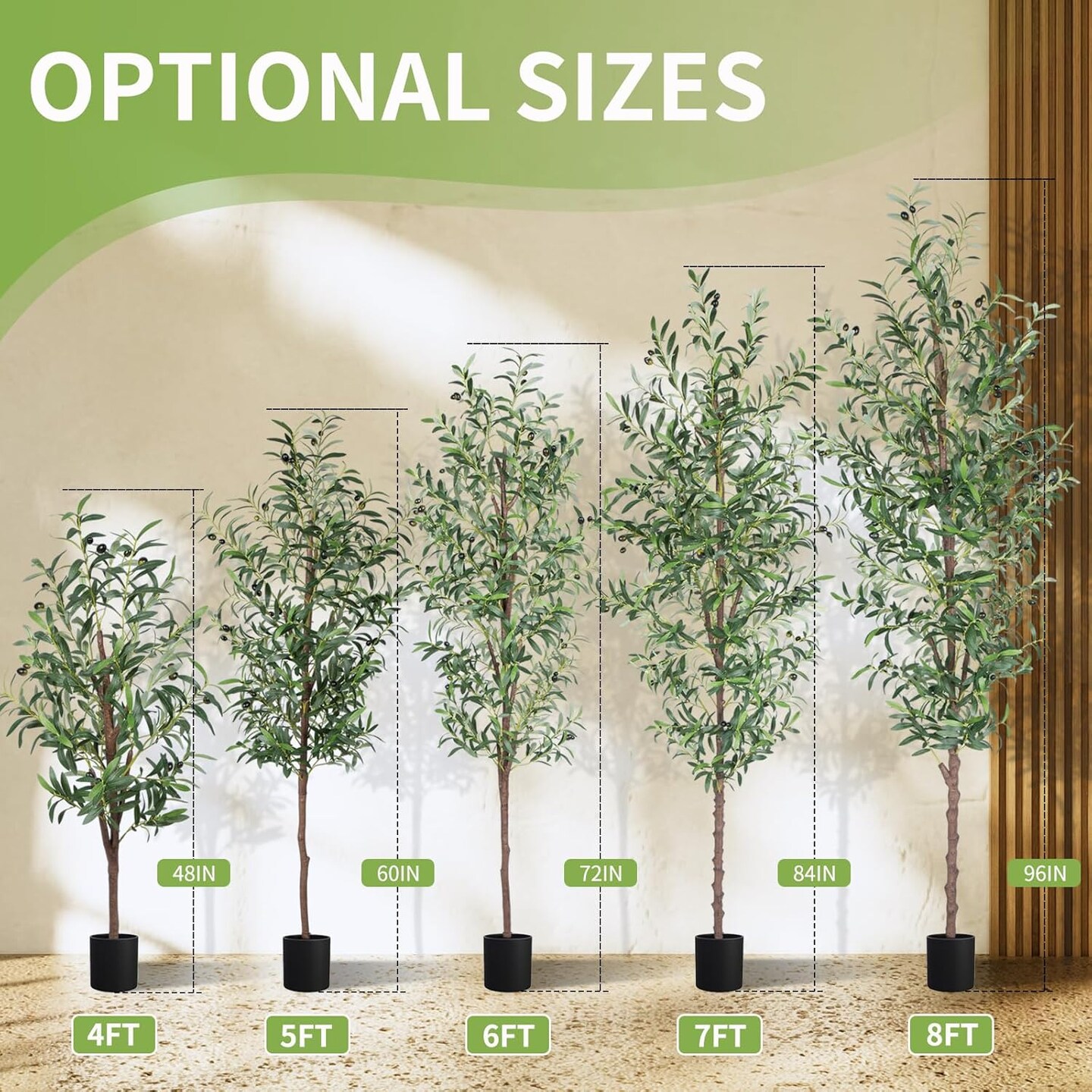 Artificial Olive Tree, 6FT Tall Faux Olive Trees 72in Outdoor Fake Potted Silk Plant with Trunk and Realistic 648 Leaves and 24 Fruits for Modern Office Home Decor Indoor&#xFF08;1pack&#xFF09;