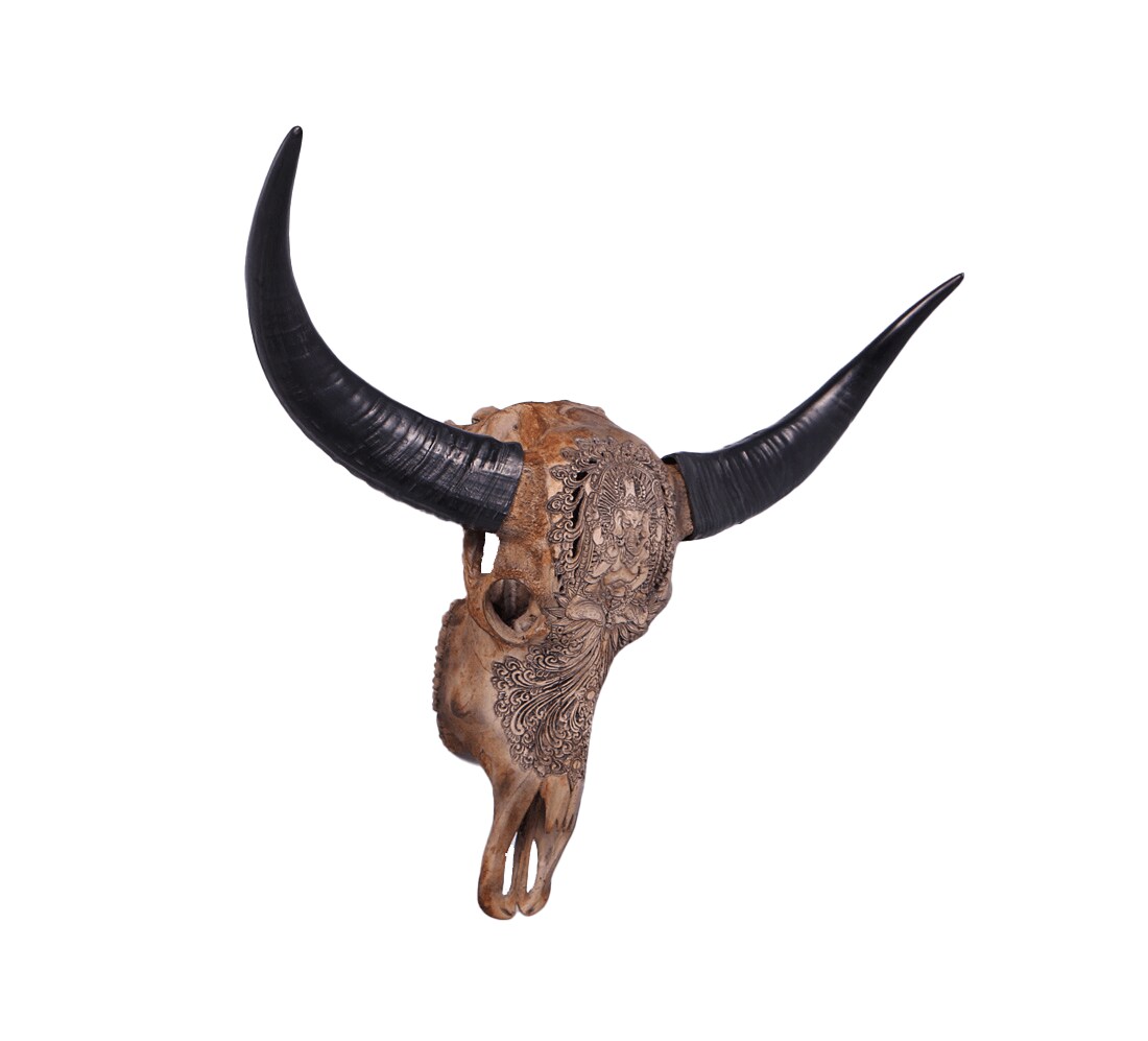 Bull Skull Life Size Statue