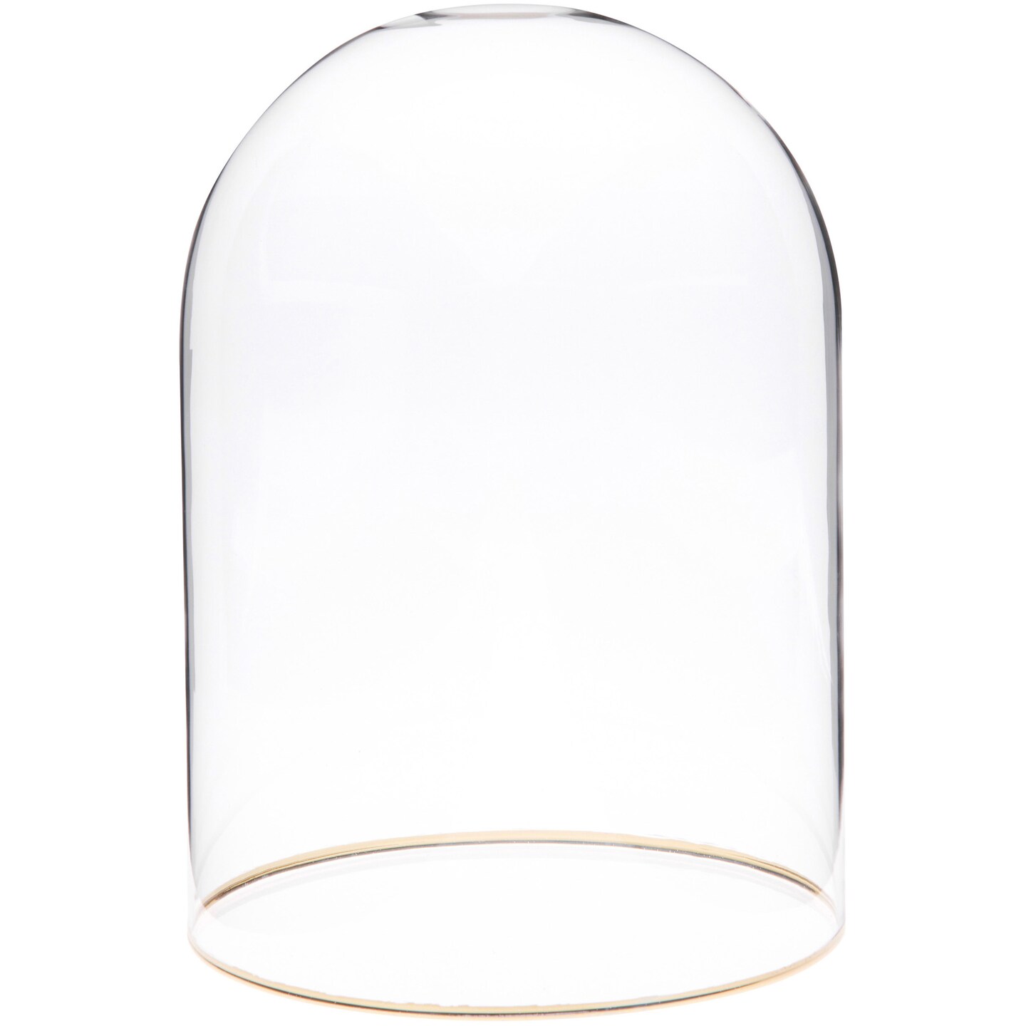 Plymor 5.5" x 8" Glass Display Dome Cloche with Gold Rim (no Base)