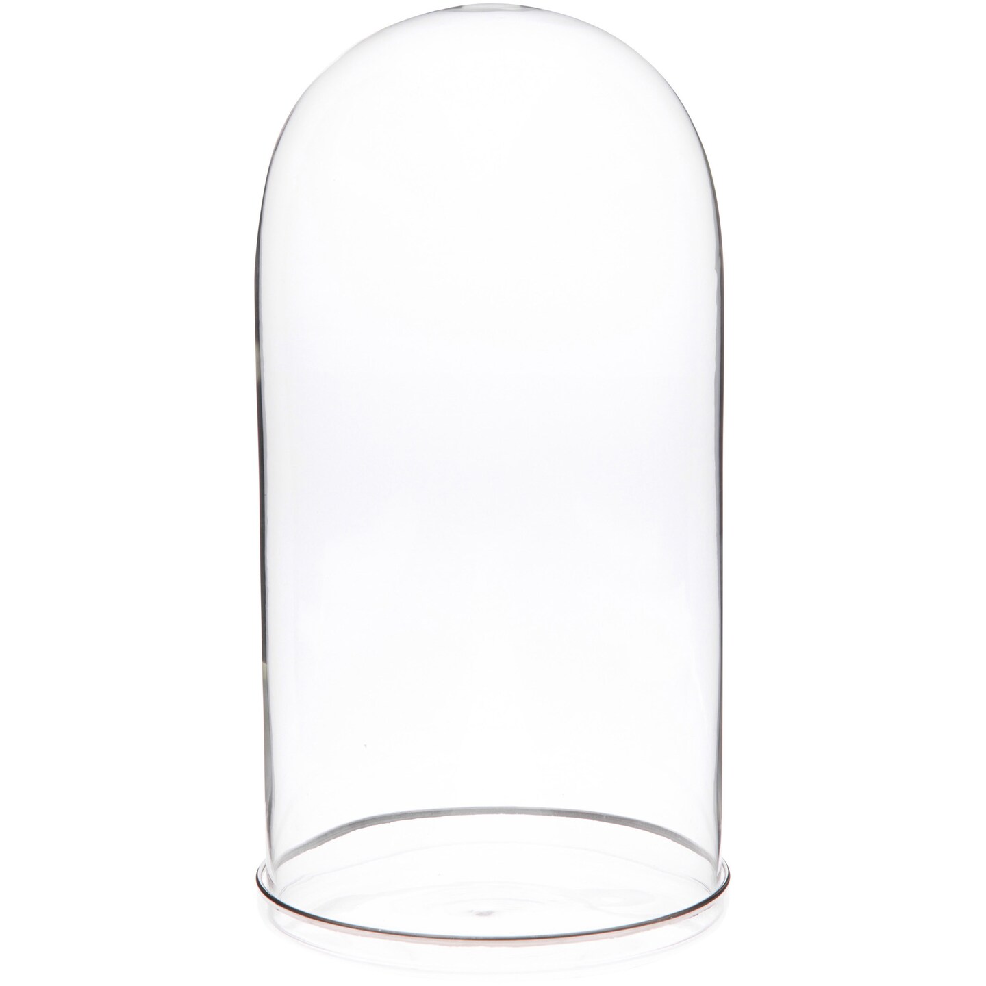 Plymor 5.5&#x22; x 11&#x22; Glass Display Dome Cloche (Silver Rim Glass Tray Base)